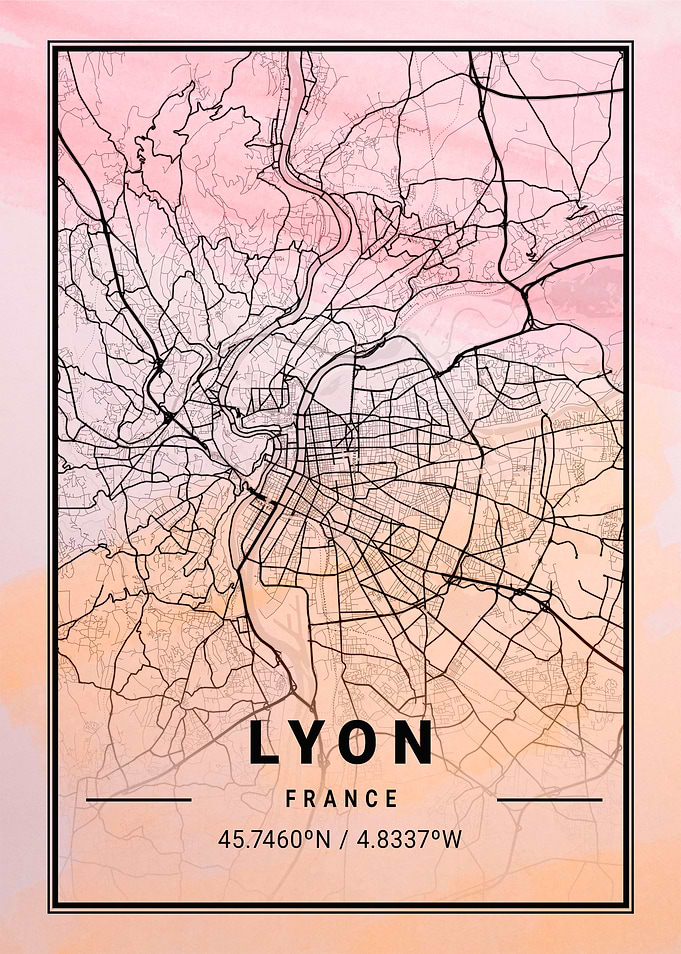 Lyon City Map France