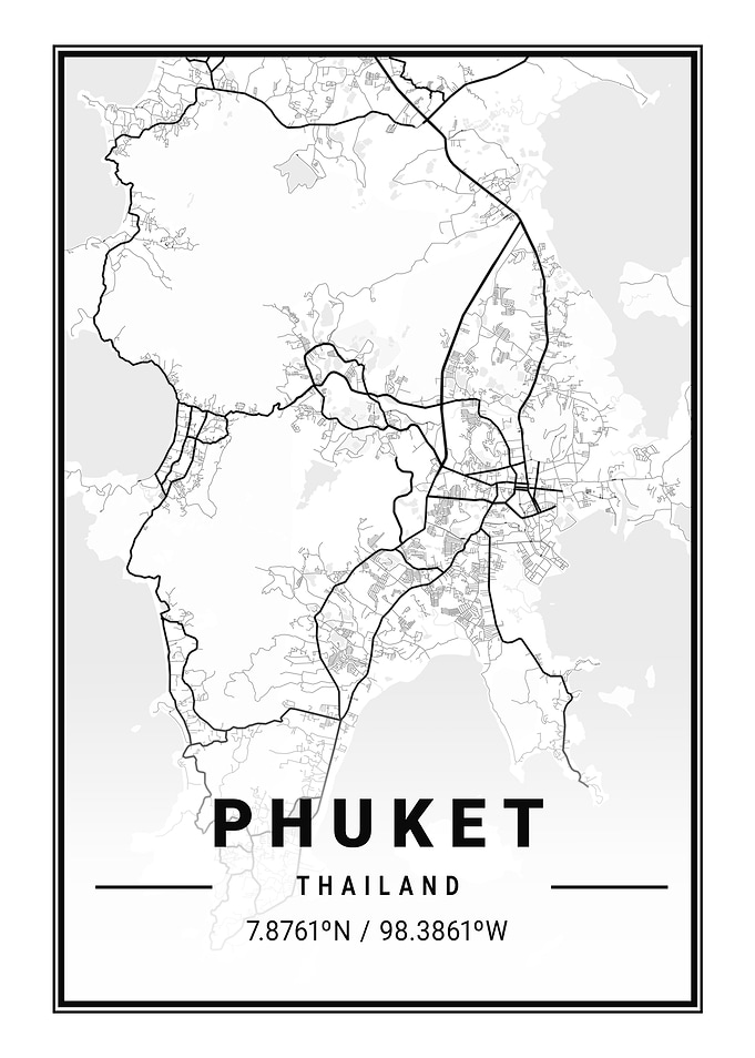 Phuket City Map Thailand