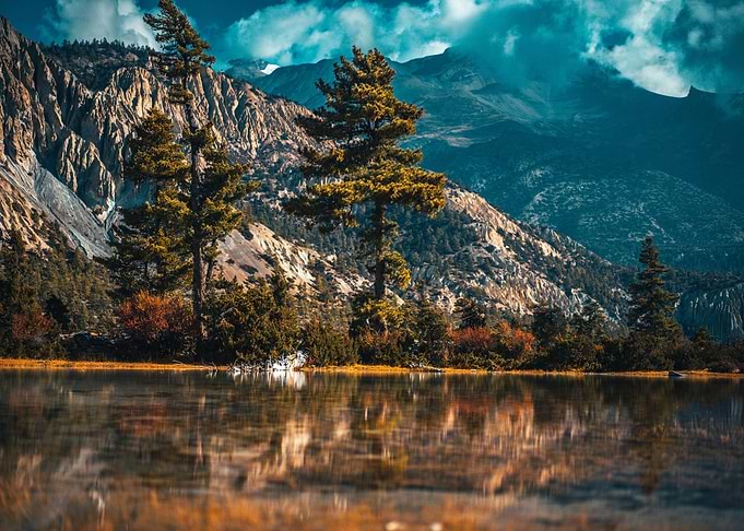 Mountains at lake Nature
