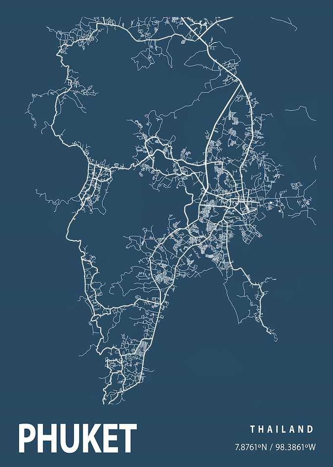 Phuket City Map Thailand
