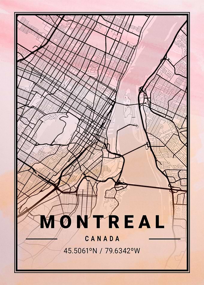 Montreal City Map Canada