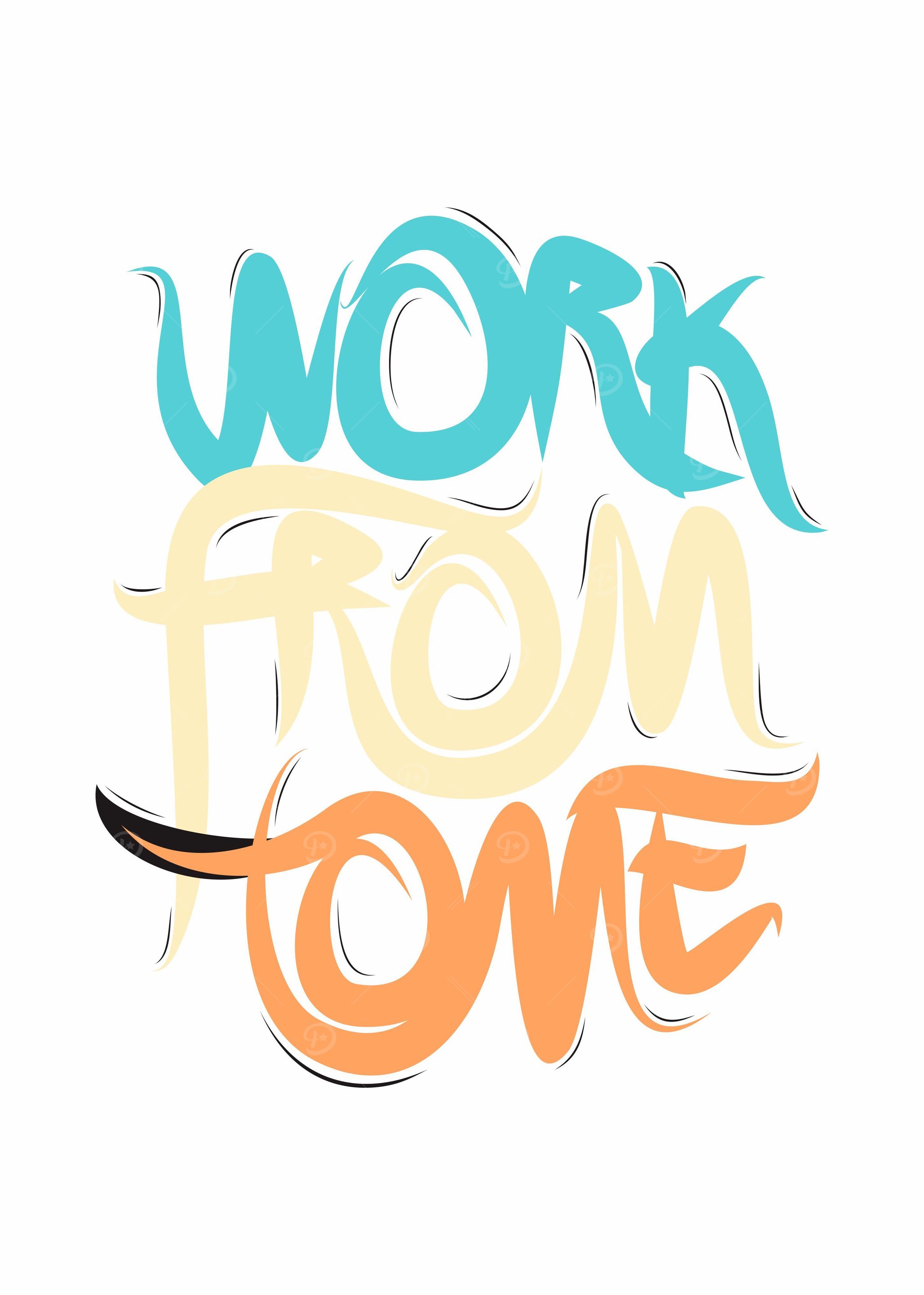 Work From Home Letter Art