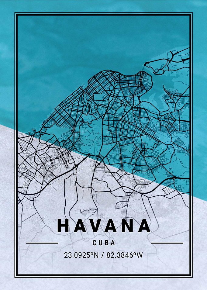 Havana City Map Cuba