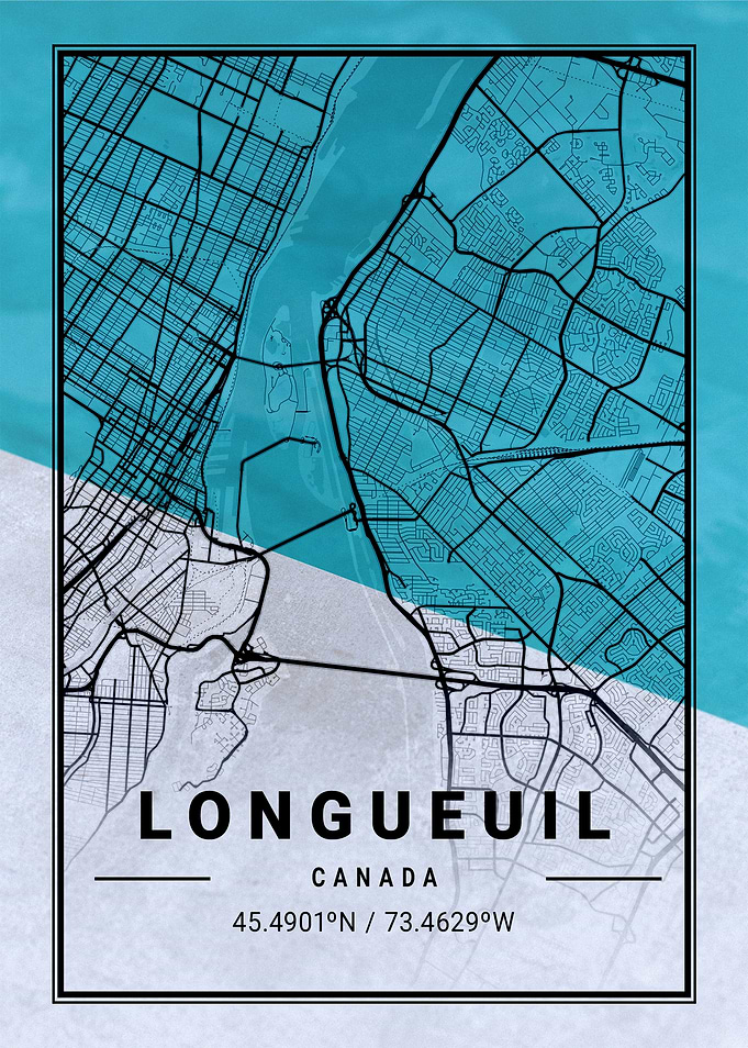 Longueuil City Map Canada
