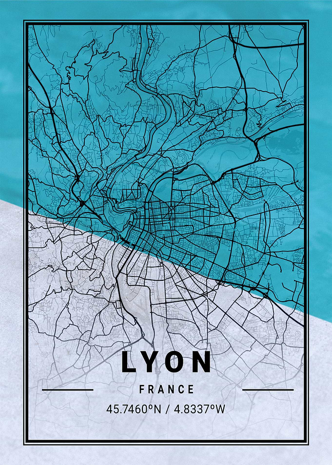 Lyon City Map France