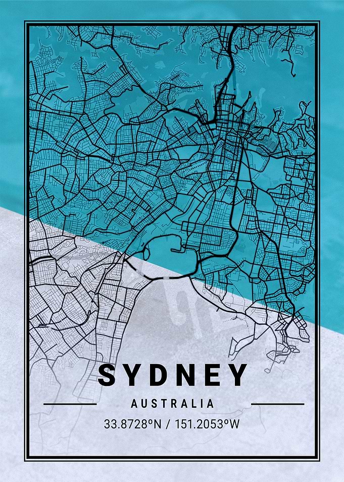 Sydney City Map Australia