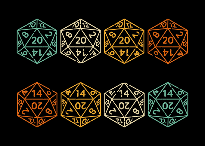 RPG D20 Polyhedral Vintage
