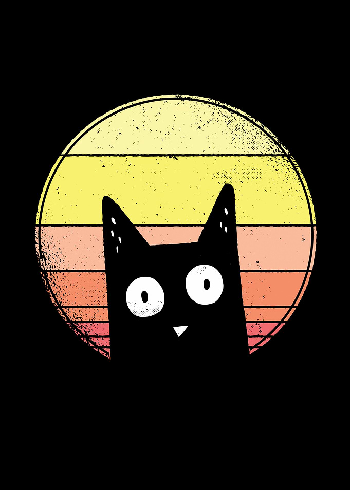 Retro black cat