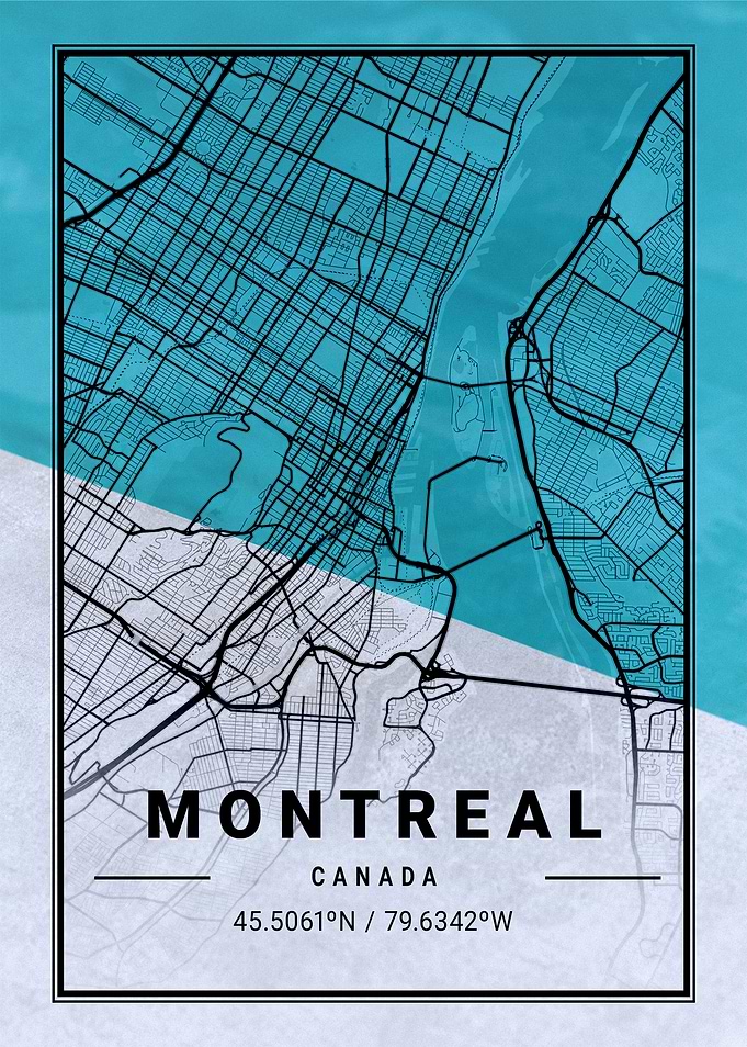 Montreal City Map Canada