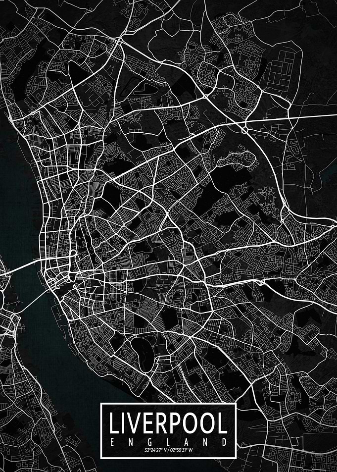 Liverpool City Map Dark