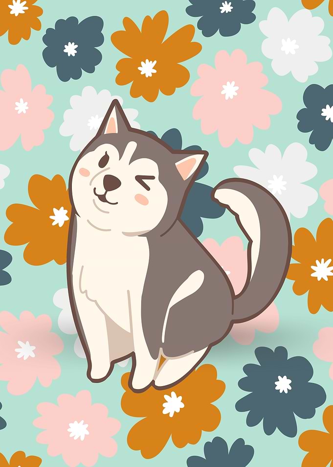 Cute Husky Illustration