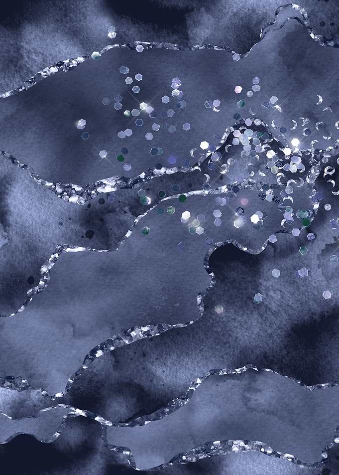 Navy Blue Glitter Agate 03