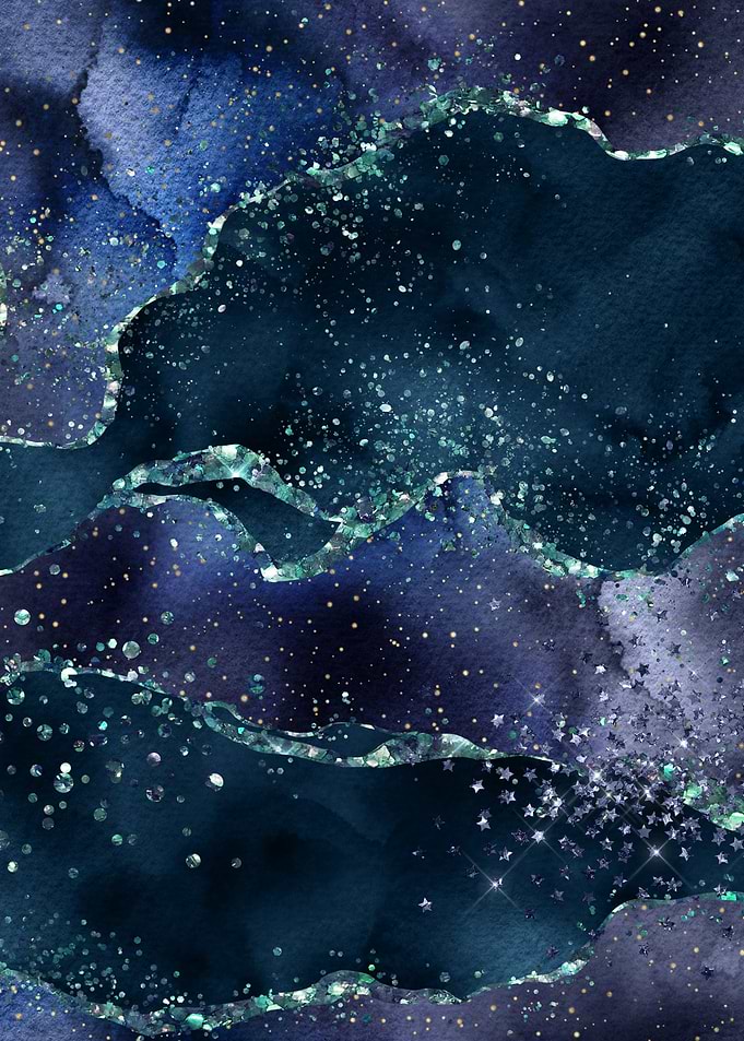 Navy Blue Glitter Agate 06