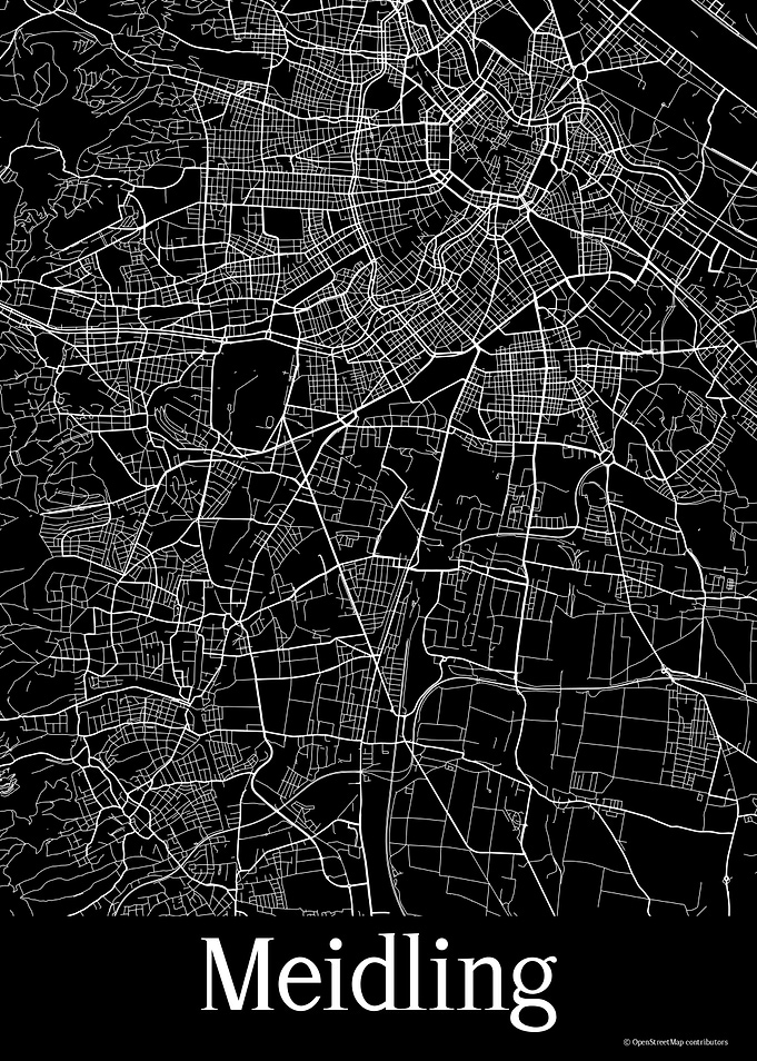 Meidling Black Map