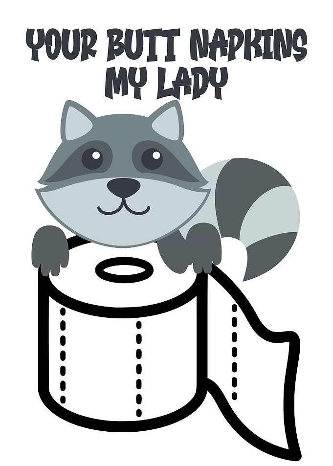 BUTT NAPKINS RACCOON LADY