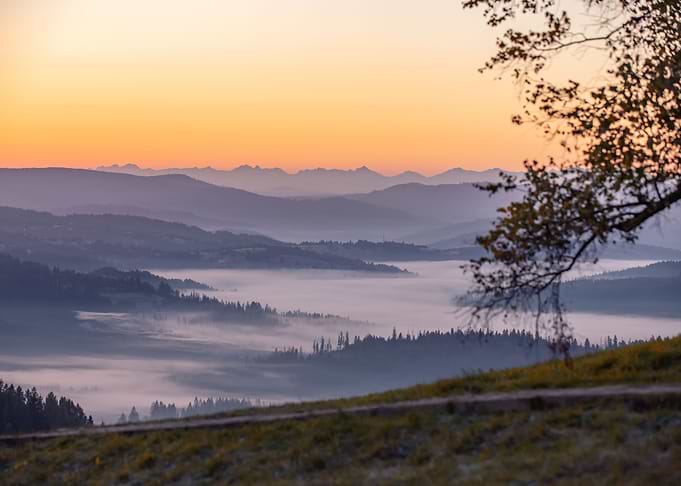 Autumn foggy mountains