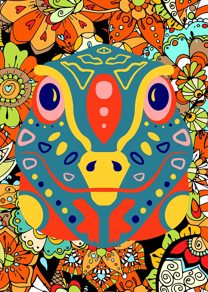 Vibrant Colorful Lizard