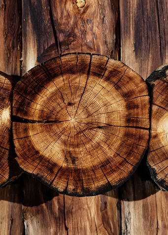 Wooden cut tree pattern