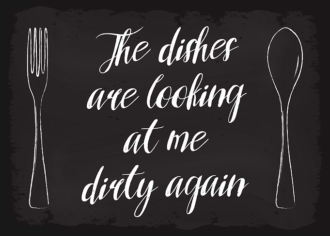 Dishes are looking at me