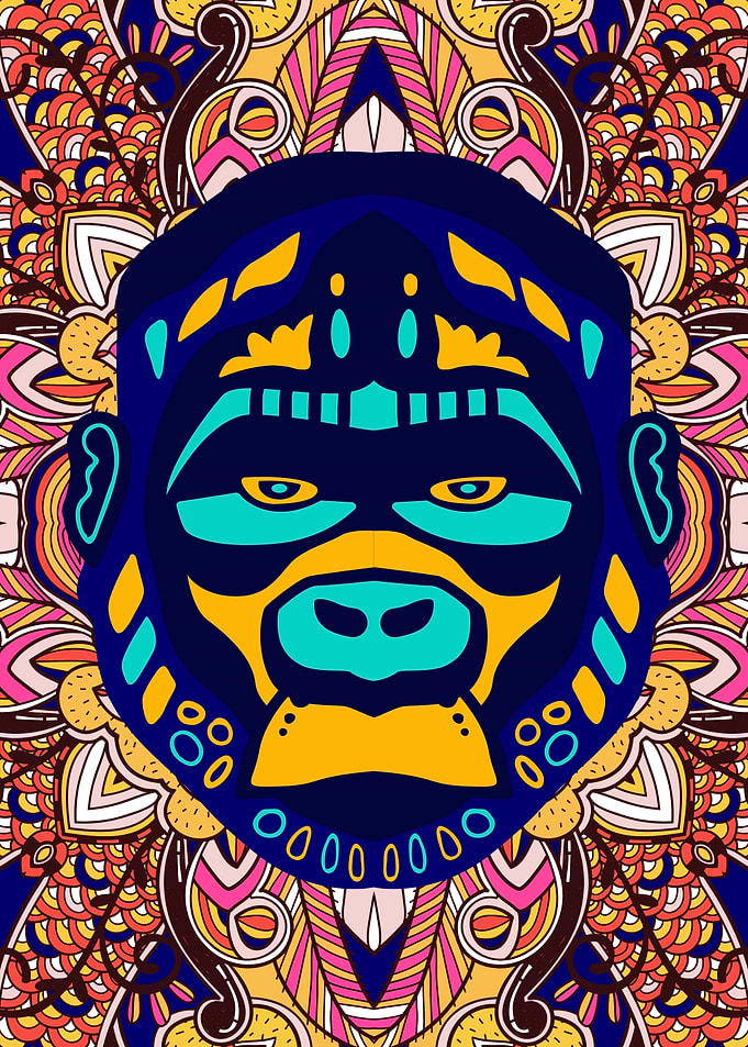 Vibrant Colorful Gorilla
