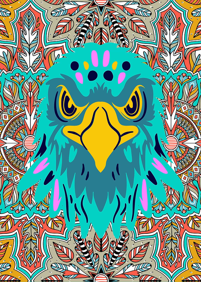 Vibrant Colorful Eagle