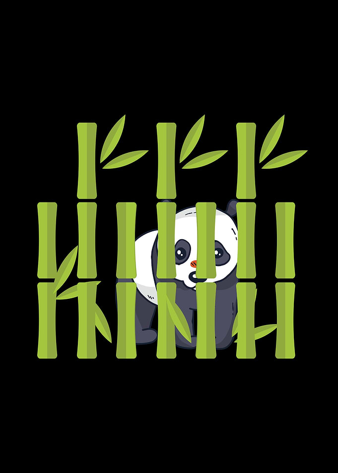 Line paper panda
