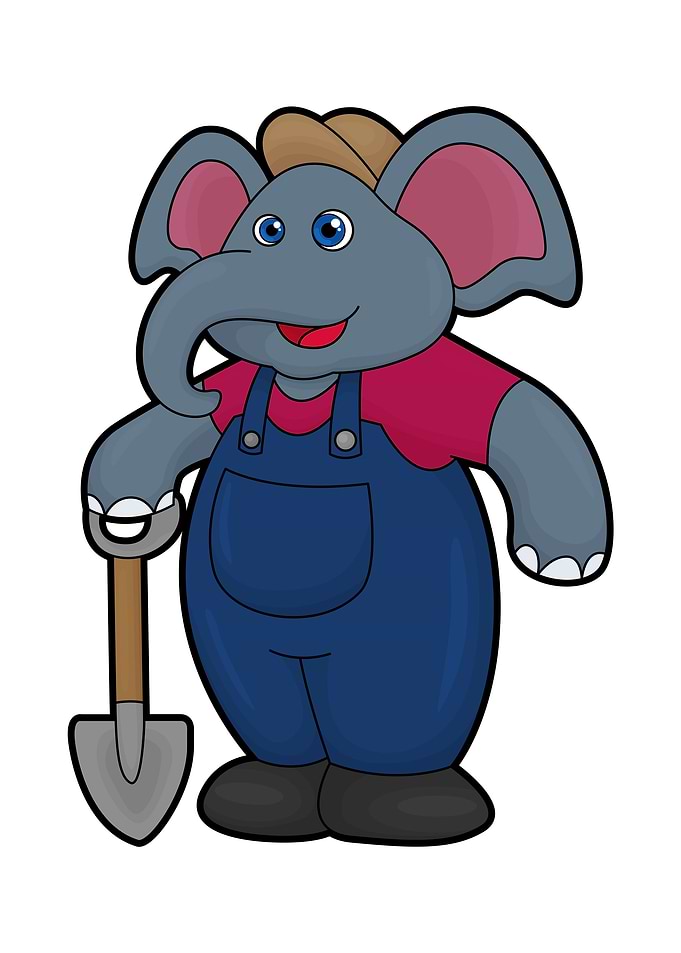 Elephant Farmer Shovel