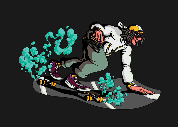 Street skateboarding drift