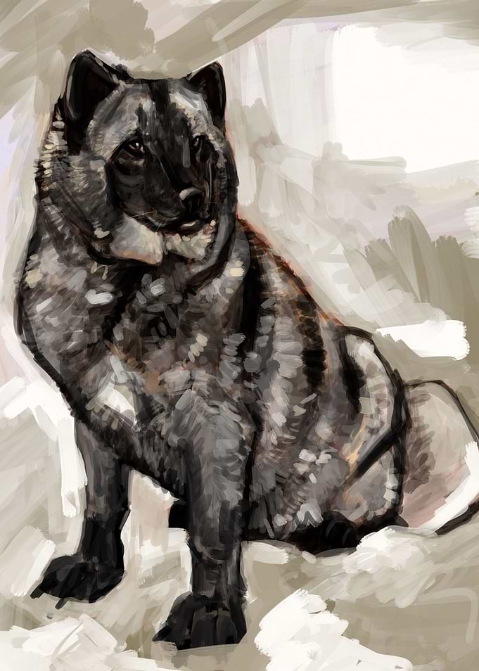Blue Arctic Fox Painting