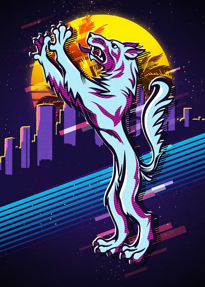Wolf Animal Retro