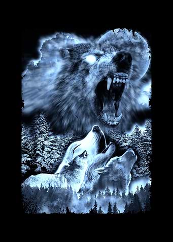 Angry Wolf Moon Winter