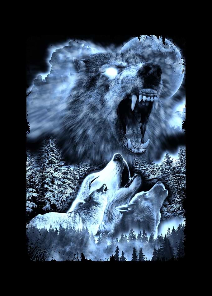 Angry Wolf Moon Winter