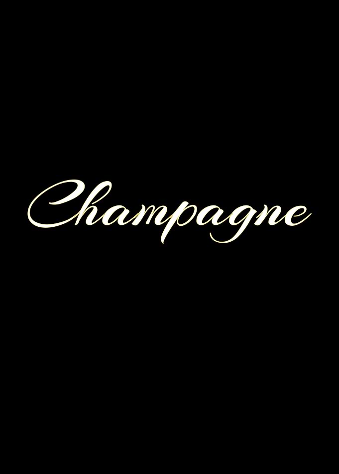 Champagne Fan Simple Text
