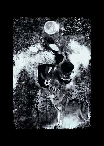 Angry Wolves Moon Wolf