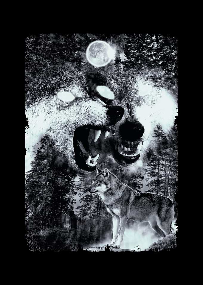 Angry Wolves Moon Wolf