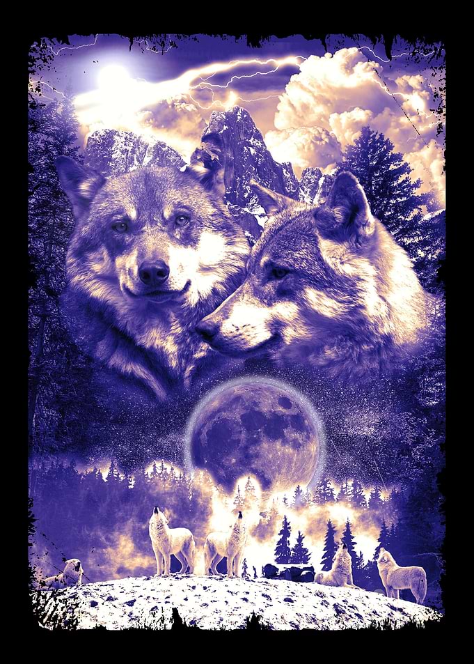 Wolf Family Howling Wolves
