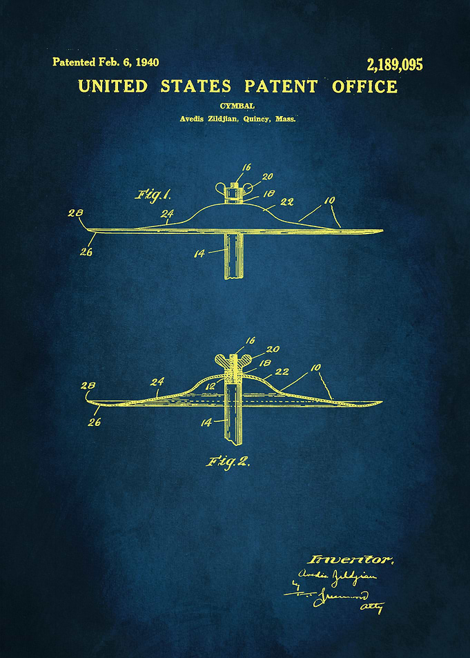 56 Zildjian Cymbal Patent