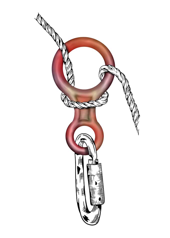 Rock climbing abseiling