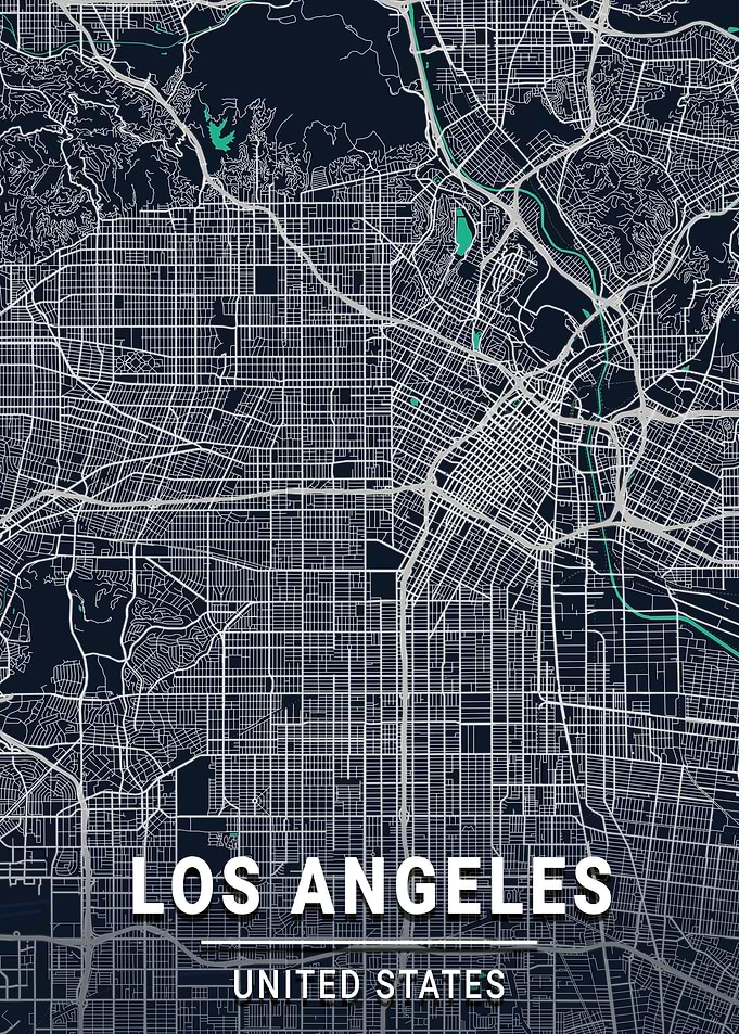 Los Angeles City Map USA