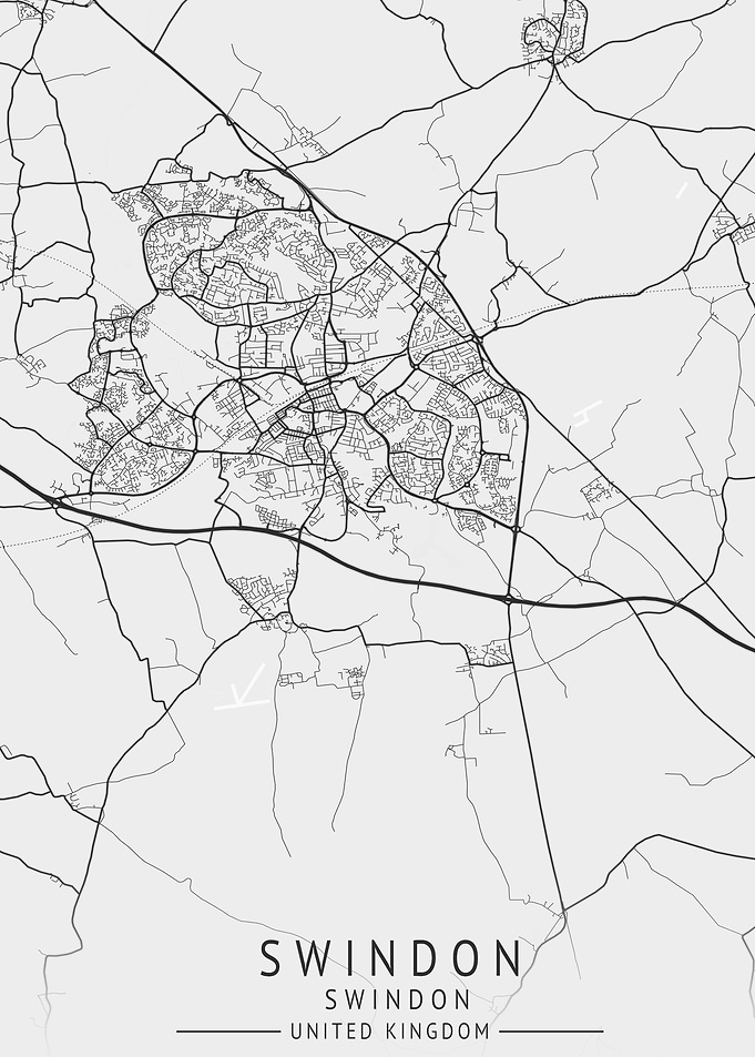 Swindon England City Map