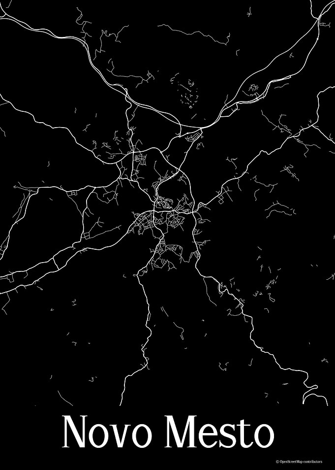 Novo Mesto Black Map