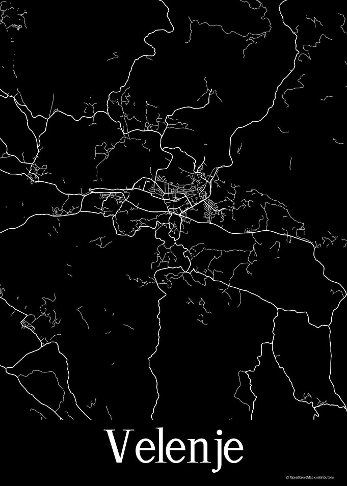 Velenje Slovenia Black Map