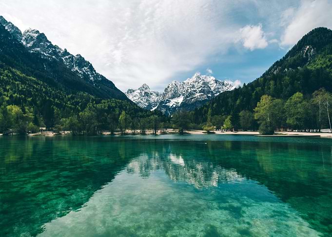 Mountains at Lake Nature