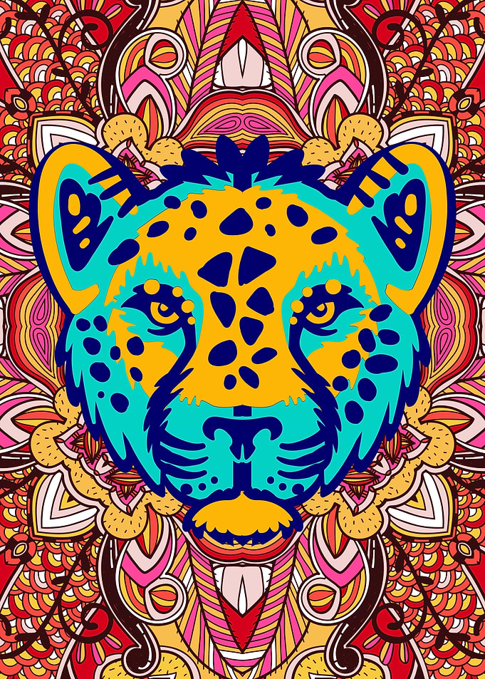 Vibrant Colorful Cheetah