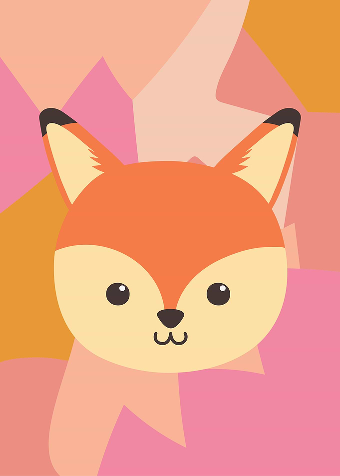 Cute Baby Fox Illustration