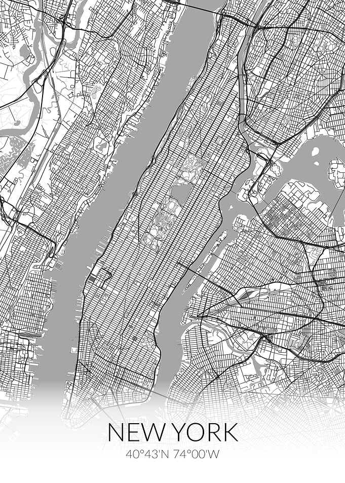 New York City Map White