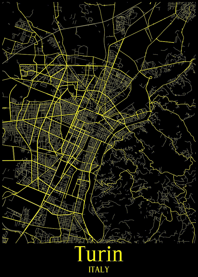Turin City Map Italy