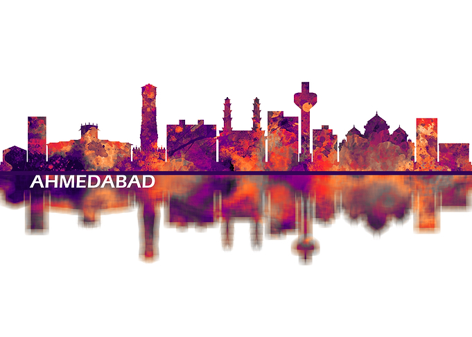 Ahmedabad India Skyline