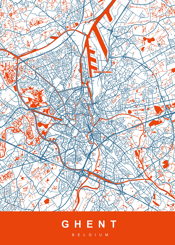 GHENT City Map Belgium