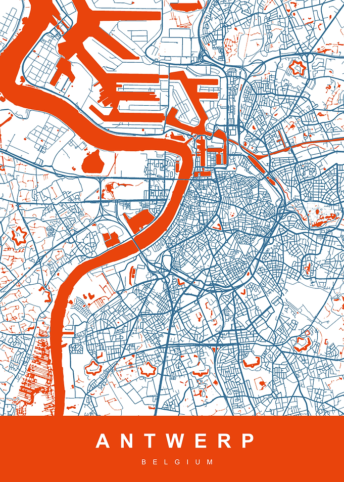ANTWERP City Map Belgium